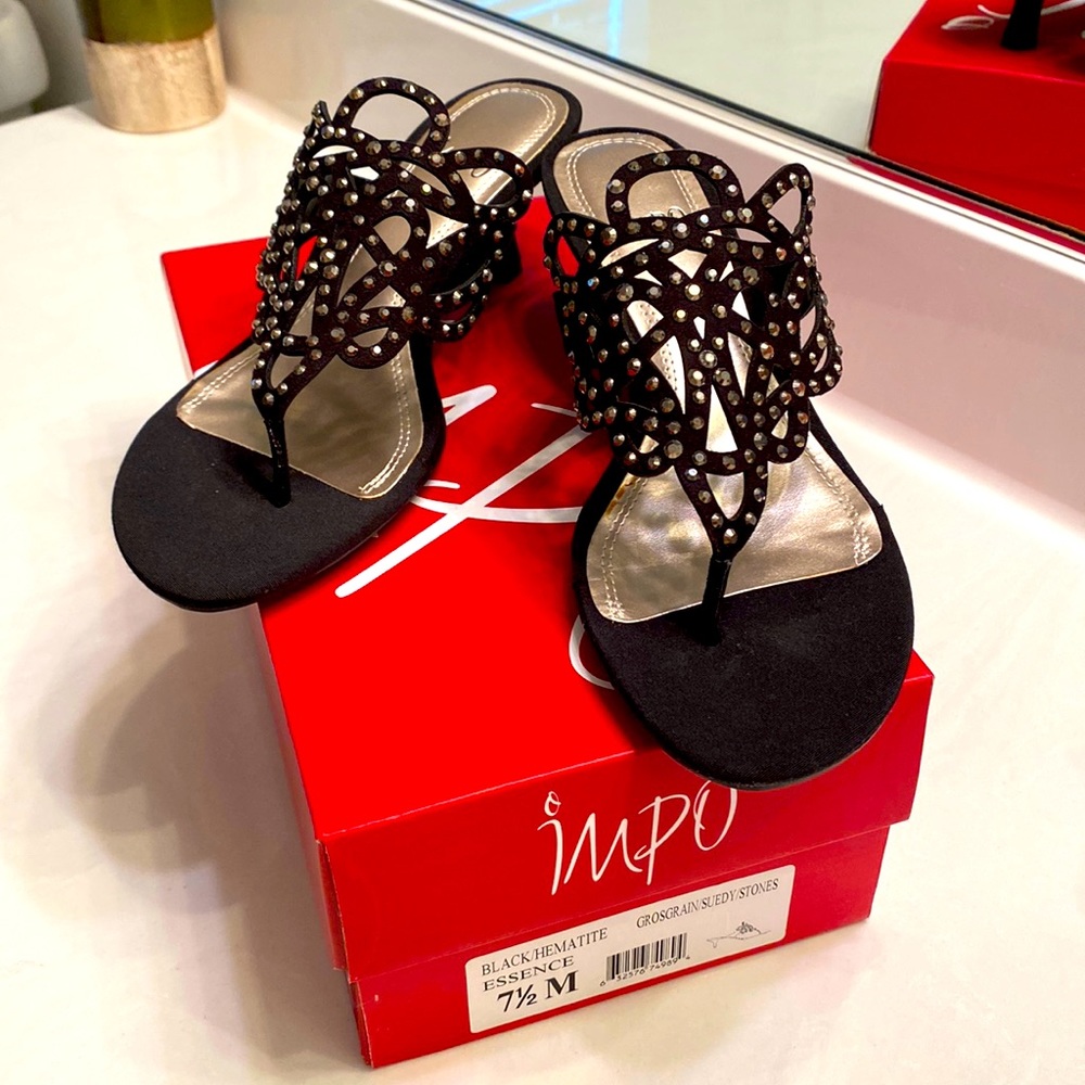 Impo embellished dress sandals black size 7.5 new